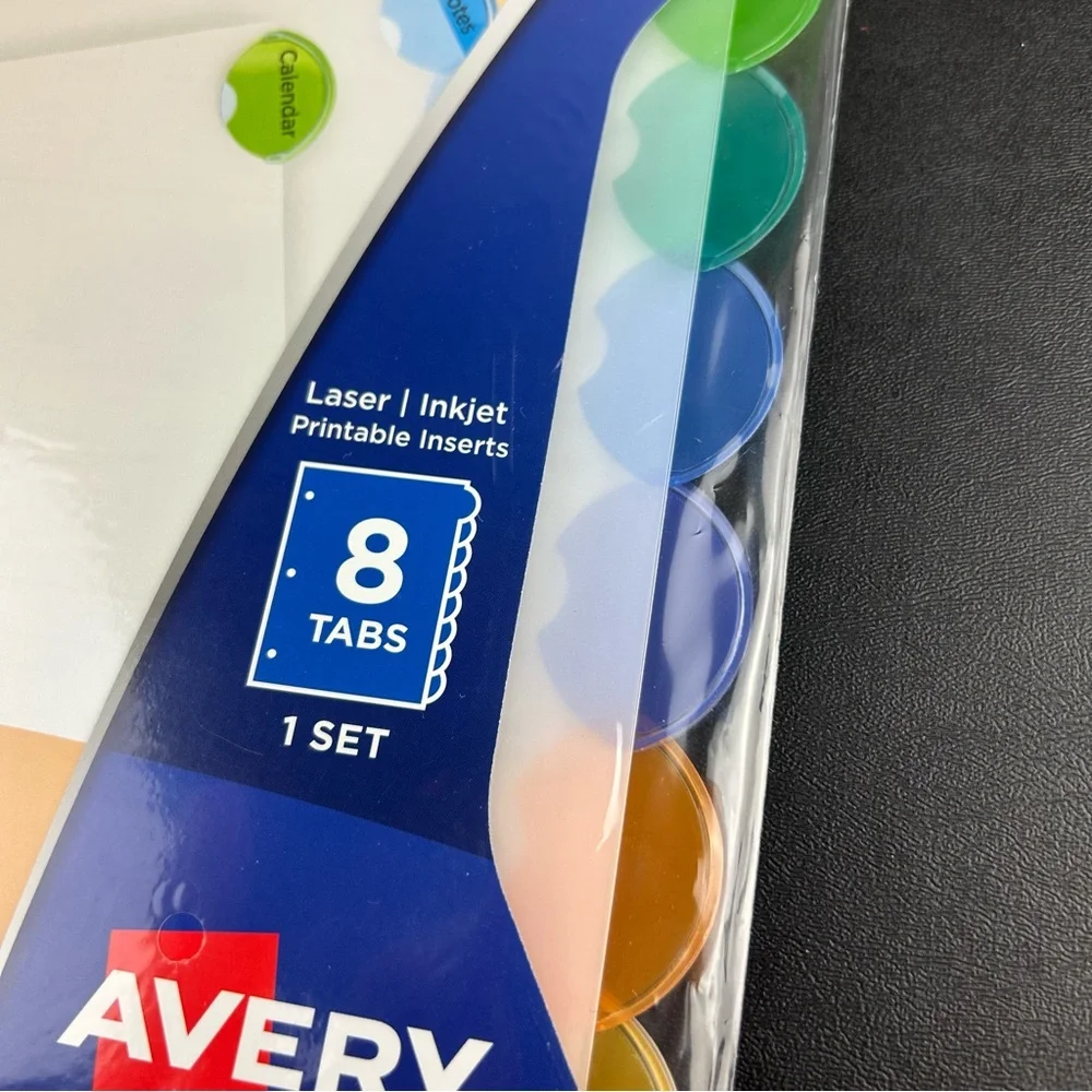 Avery 8 Tab Insertable Style Edge Plastic Dividers 11201 **Lot of 4**